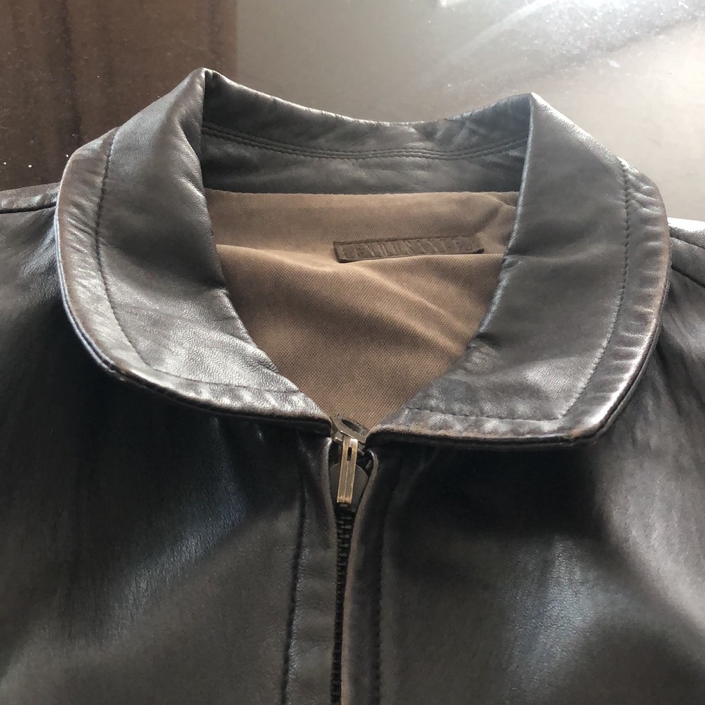 44 Brown leather jacket Robert Comstock genuine leather, lining 40%poly … - Picture 10 of 11